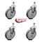 Service Caster 6 Inch Thermoplastic Rubber Wheel Swivel 1/2 Inch Threaded Stem Caster Set SCC SCC-TS20S614-TPRB-121315-4 - alternate 5